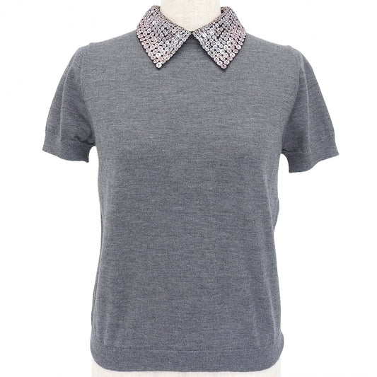 Dior Christian Short Sleeve Knit Cashmere Gray Handbag Travel Bag