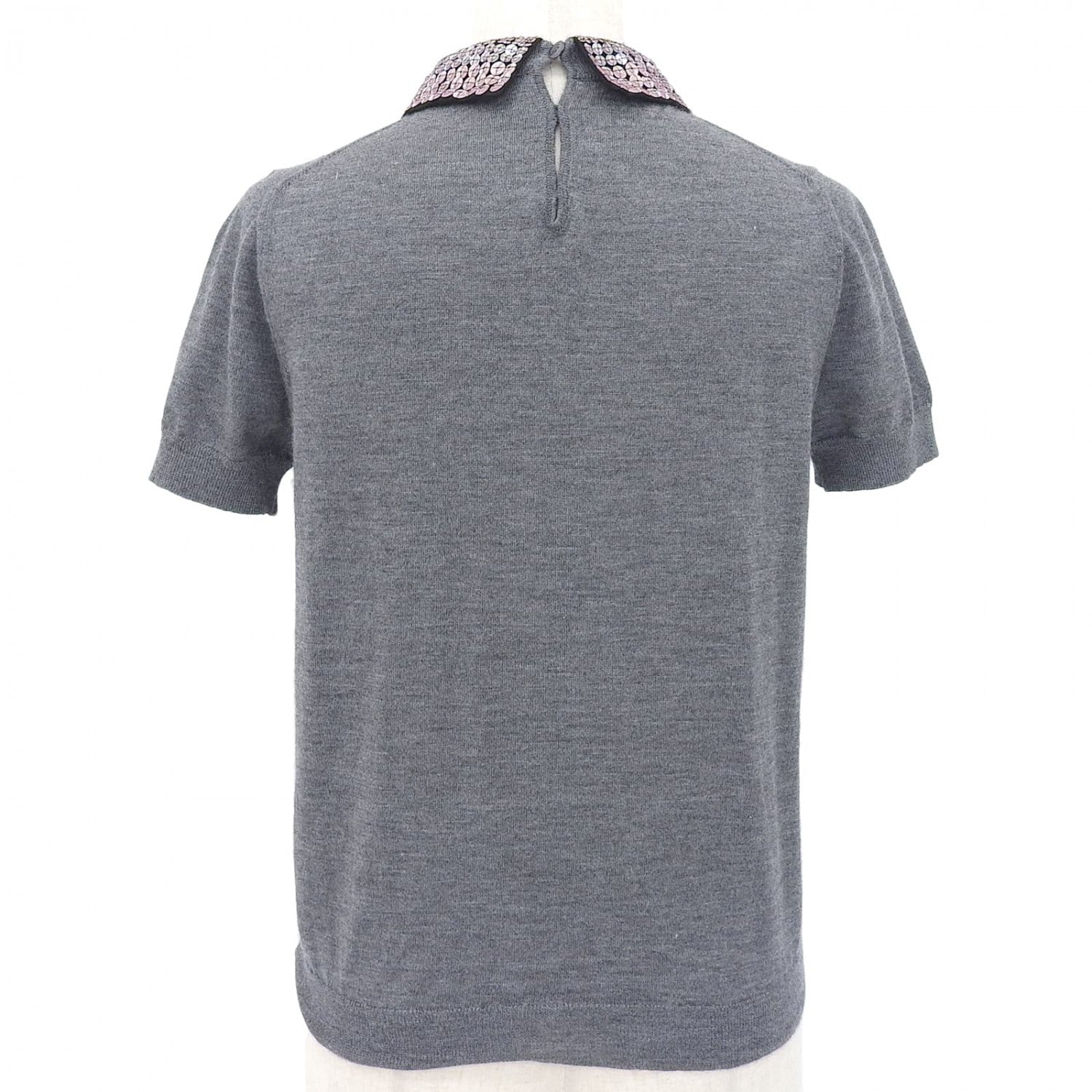 Dior Christian Short Sleeve Knit Cashmere Gray Handbag Travel Bag