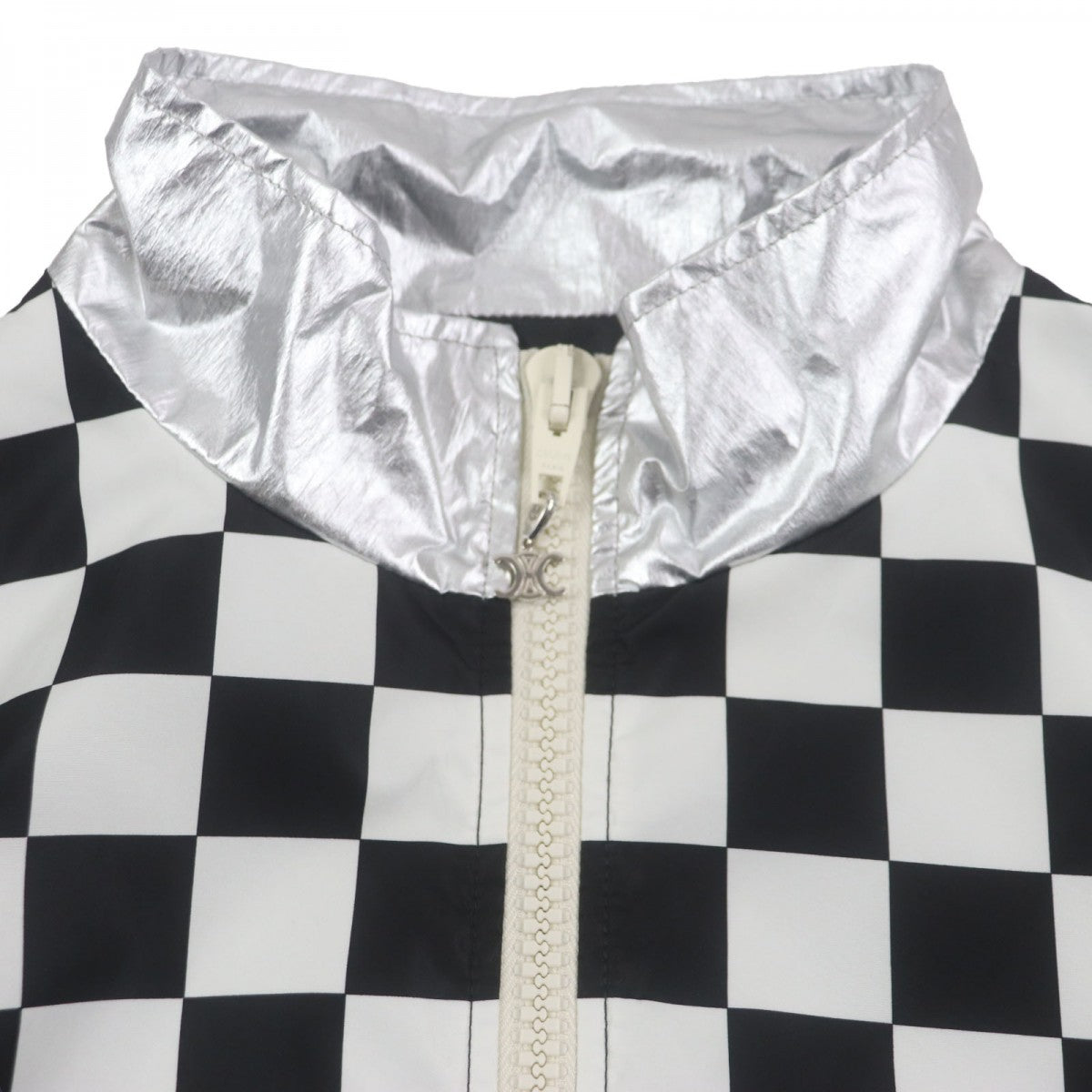 Blouson Silver Loose Checkerboard Boule Handbag Nylon Black Travel Bag