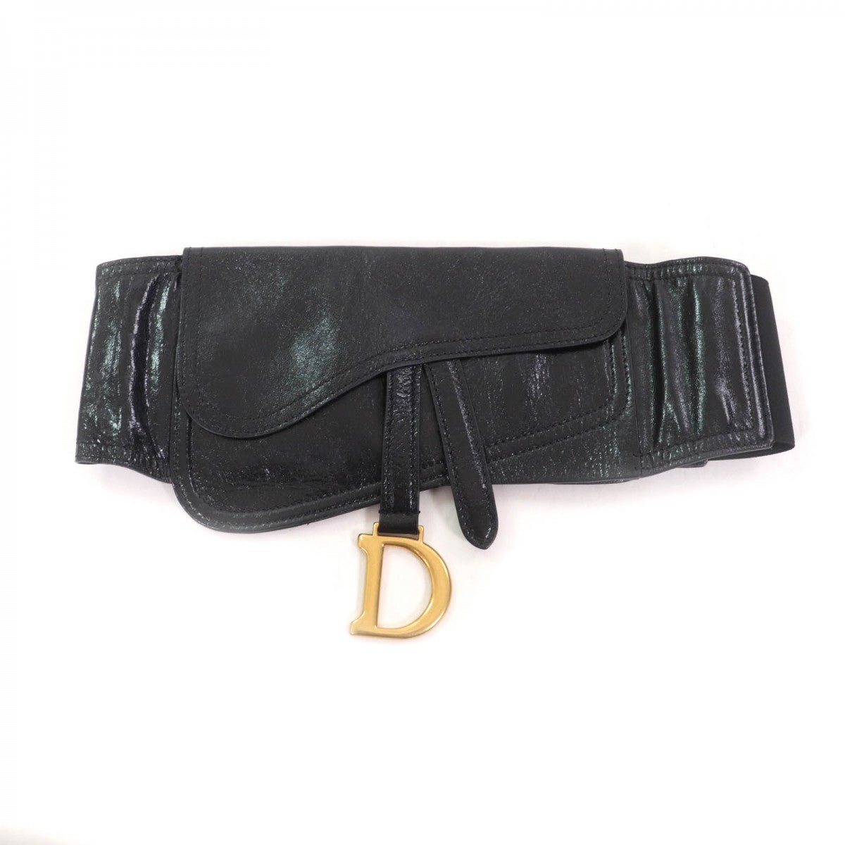 Dior Christian Waist Bag Leather Black Travel Bag