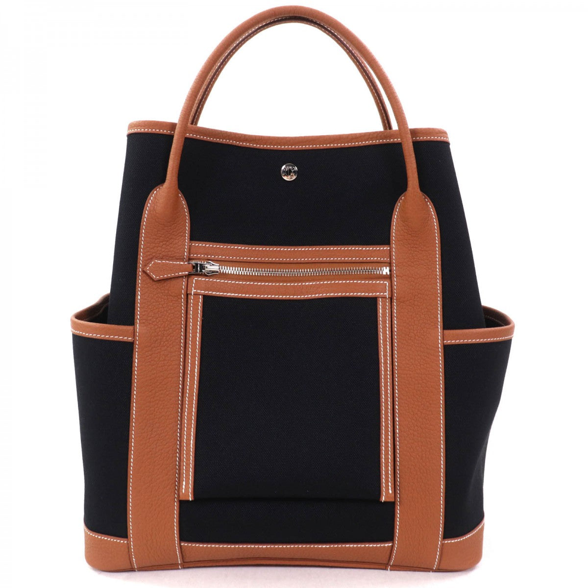 Tote Bag Toile Military Garden Party Pocket Black Gold
