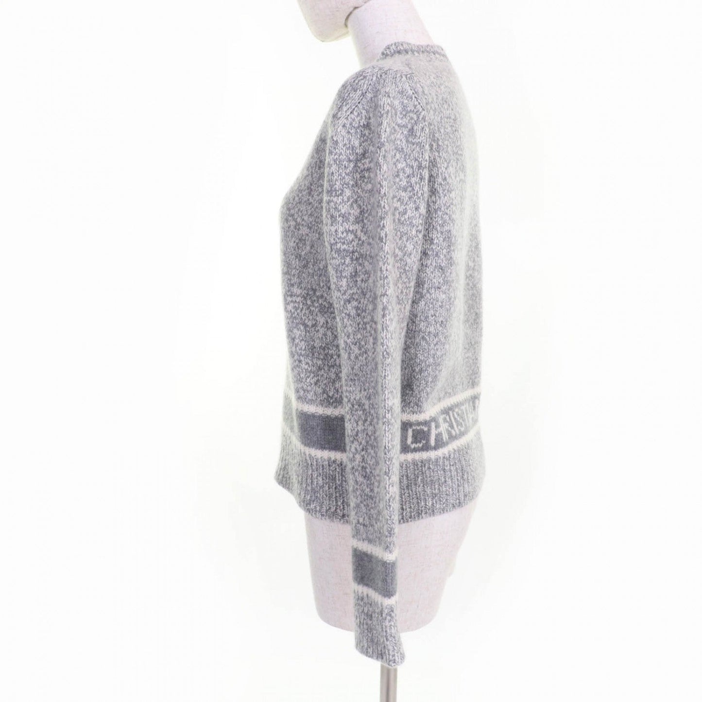 Dior Christian Knit Wool Gray Handbag Travel Bag