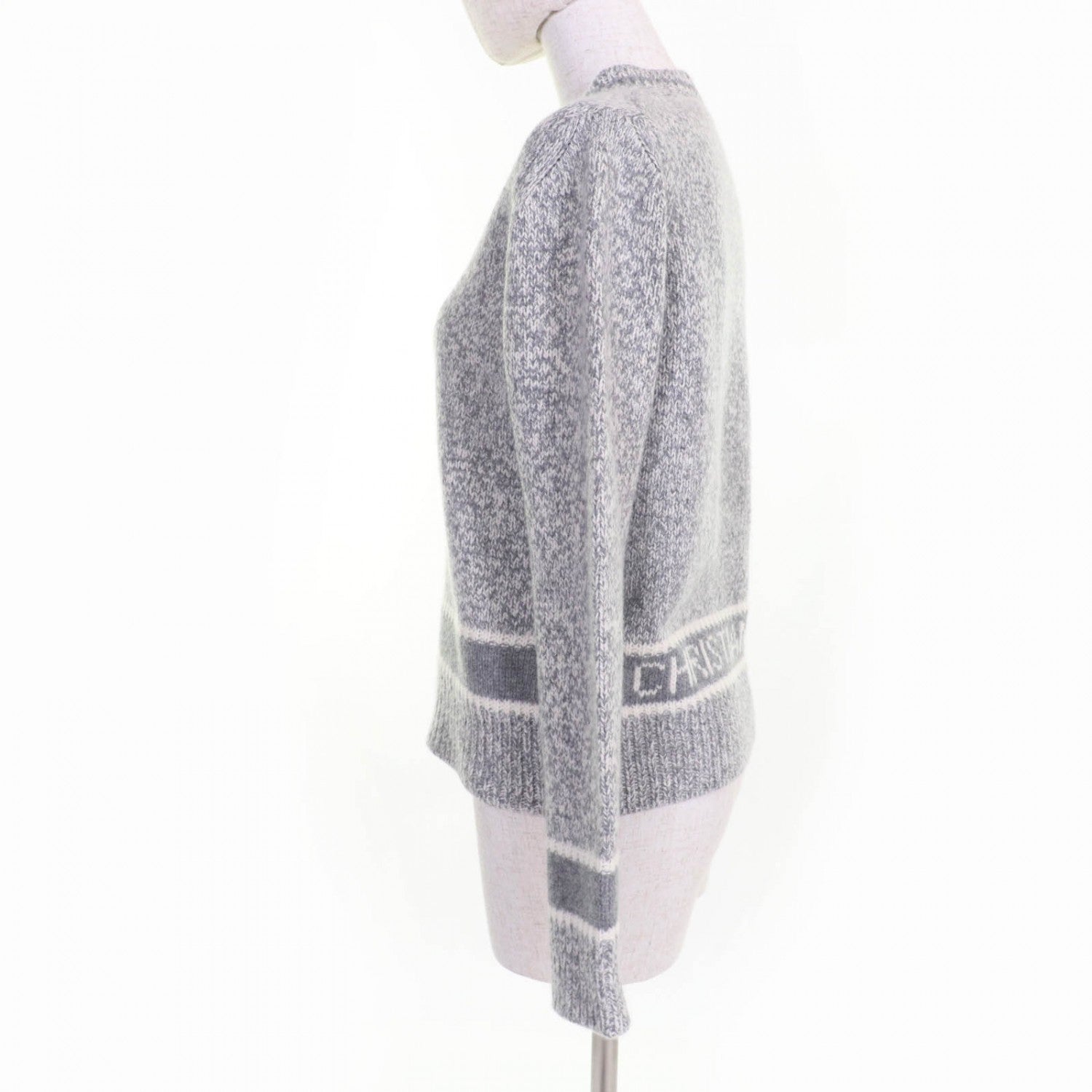 Dior Christian Knit Wool Gray Handbag Travel Bag