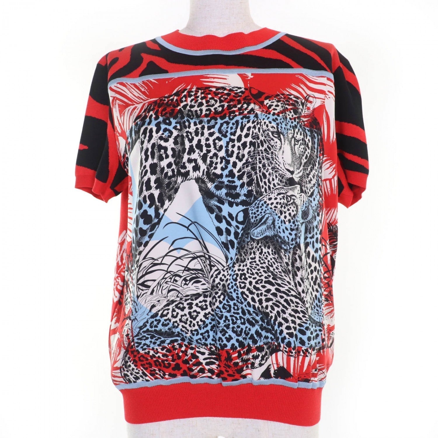 Short Sleeve Knit Silk Type Jungle Love Red Travel Bag