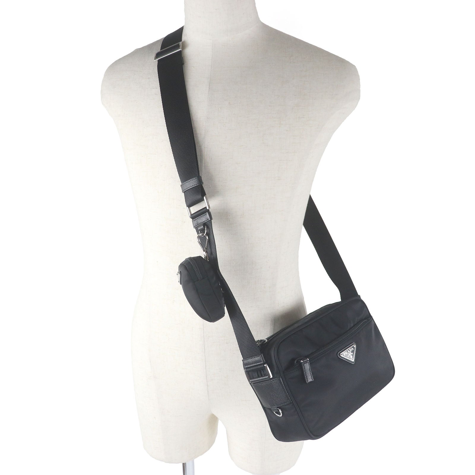 Prada Re Triangle Shoulder Bag Nylon Logo