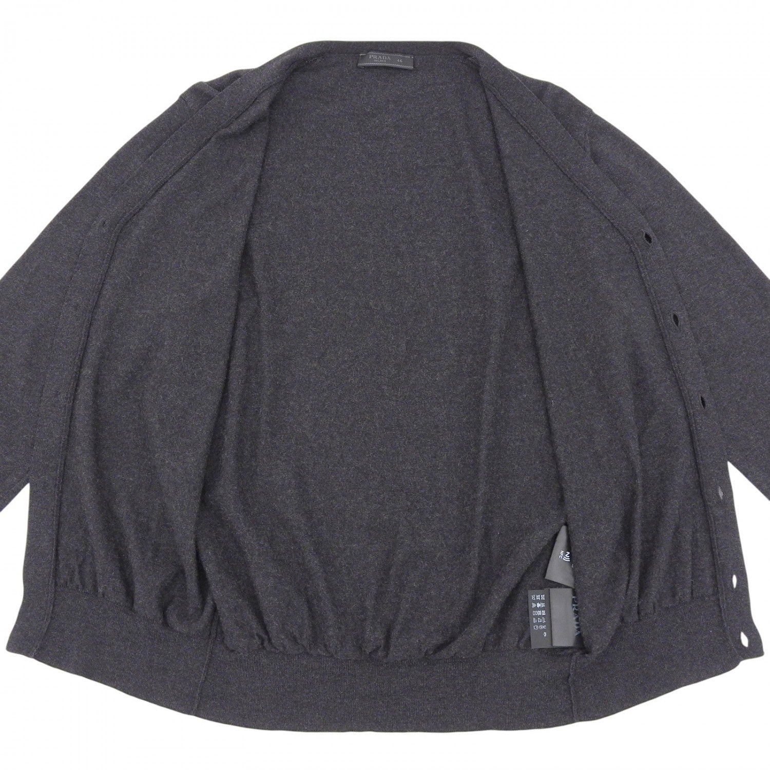 Cardigan Virgin Wool Charcoal Gray Handbag Travel Bag