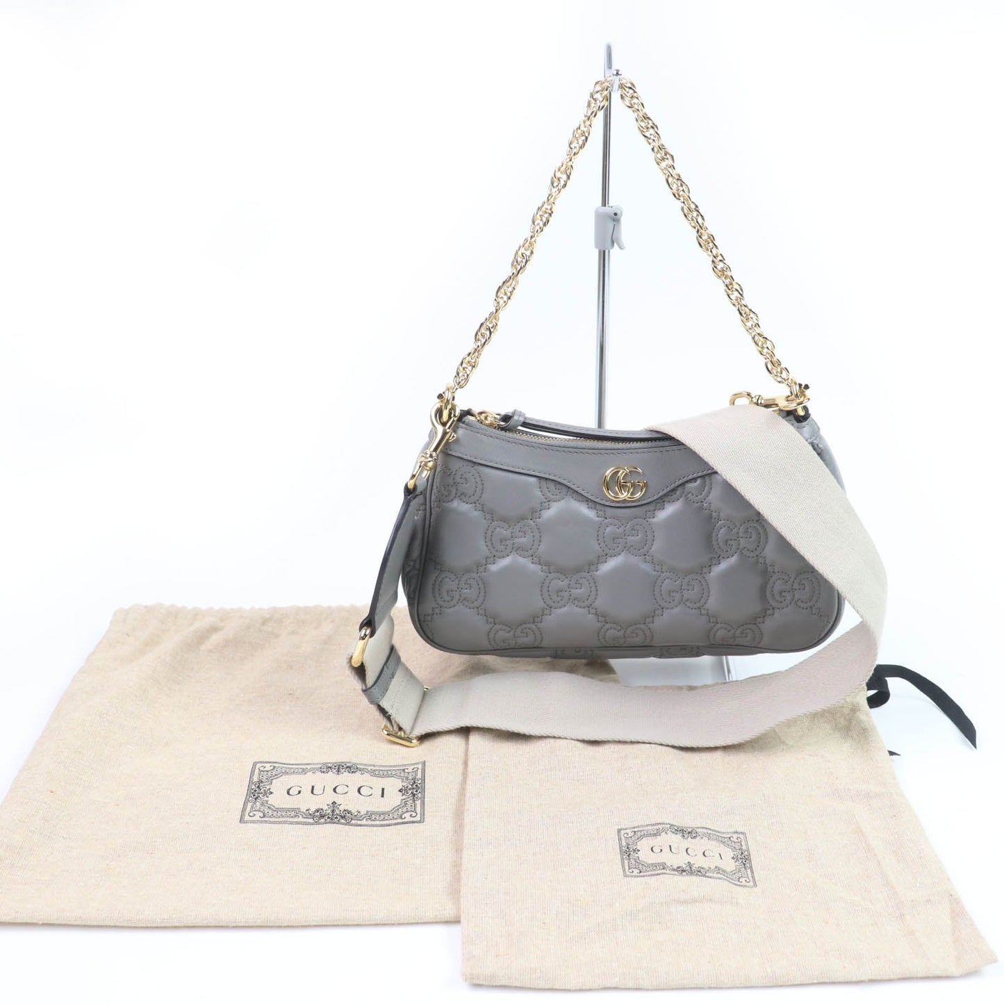 Gucci 2Way Handbag Leather Matelasse Travel Bag