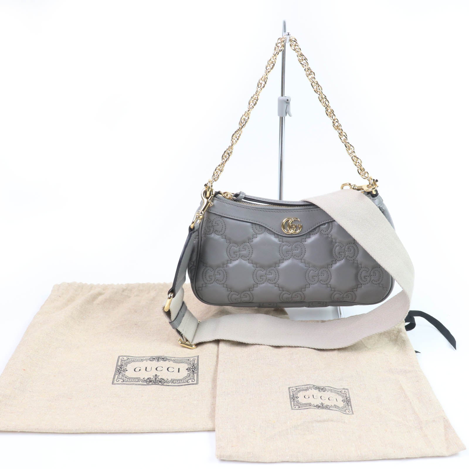 Gucci 2Way Handbag Leather Matelasse Travel Bag