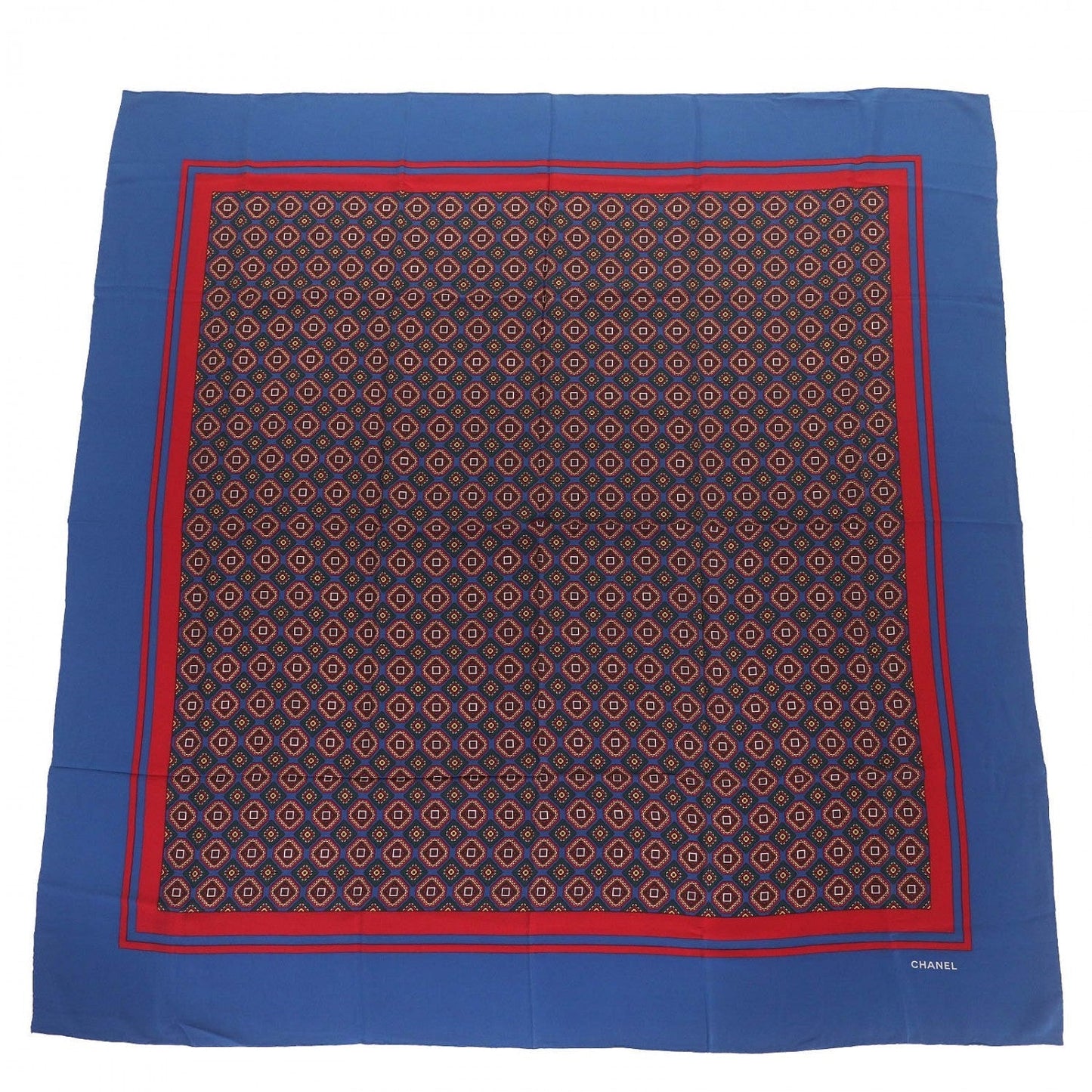 Chanel scarf silk type Blue Red