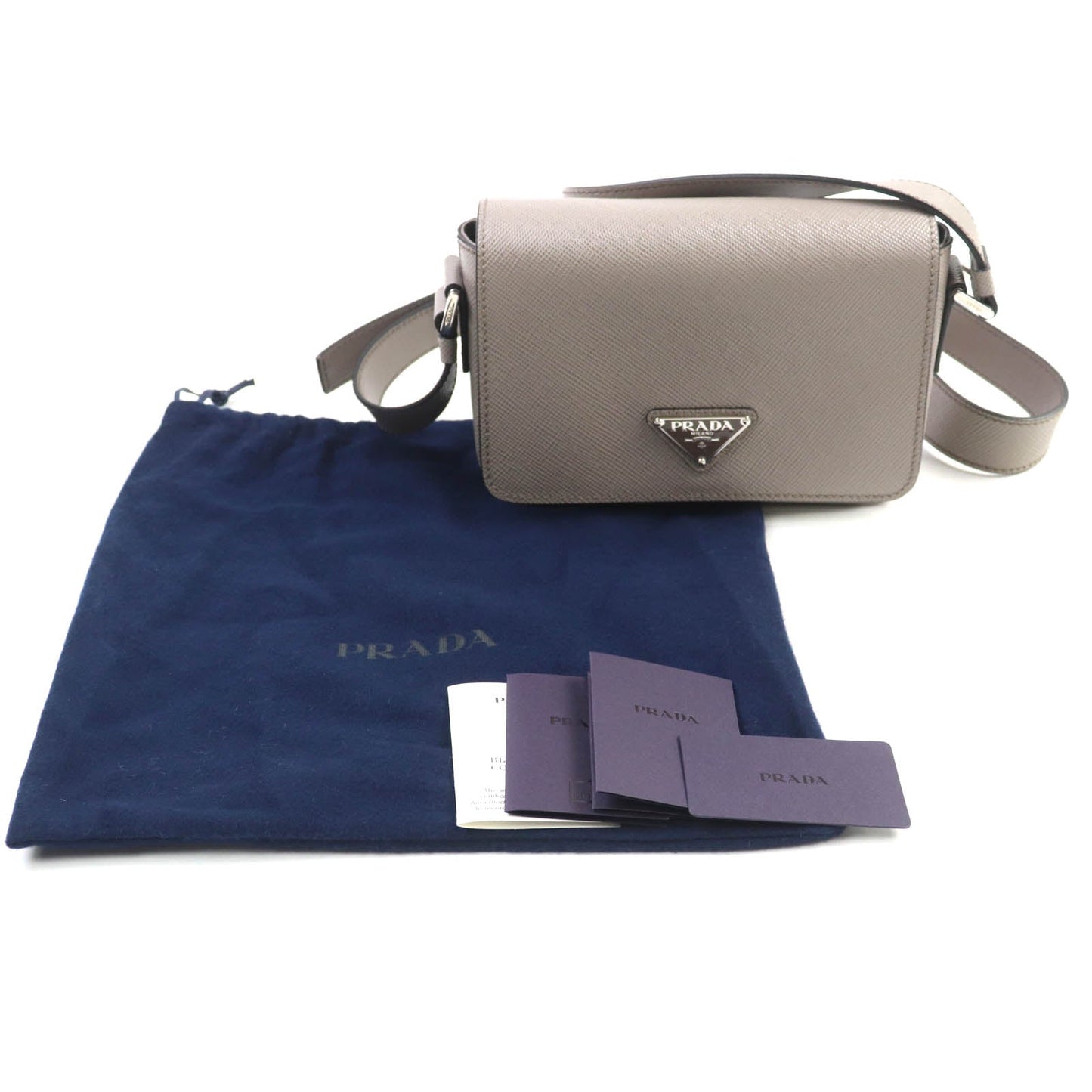 Prada Triangle Shoulder Bag Leather Saffiano