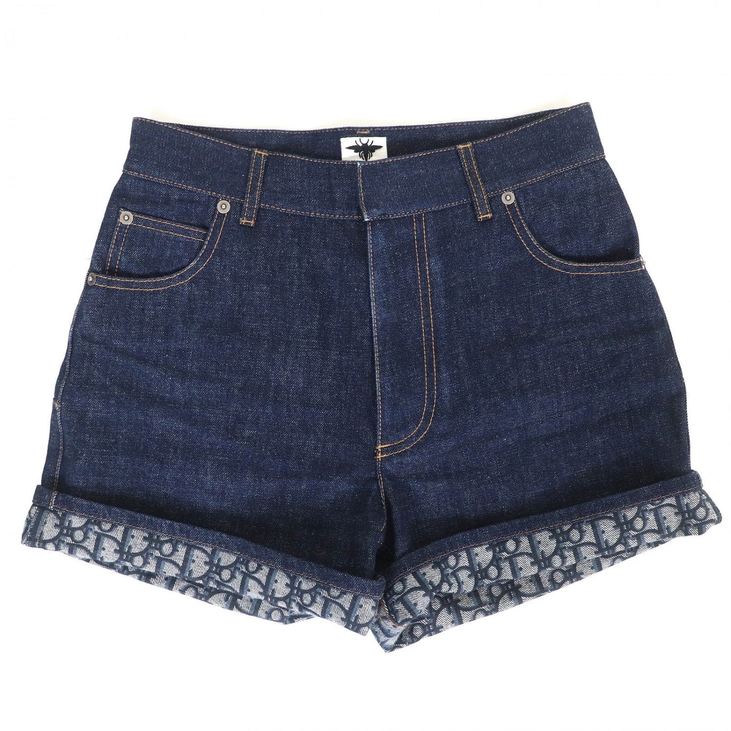 Dior Christian Shorts Cotton Indigo Handbag Blue Travel Bag