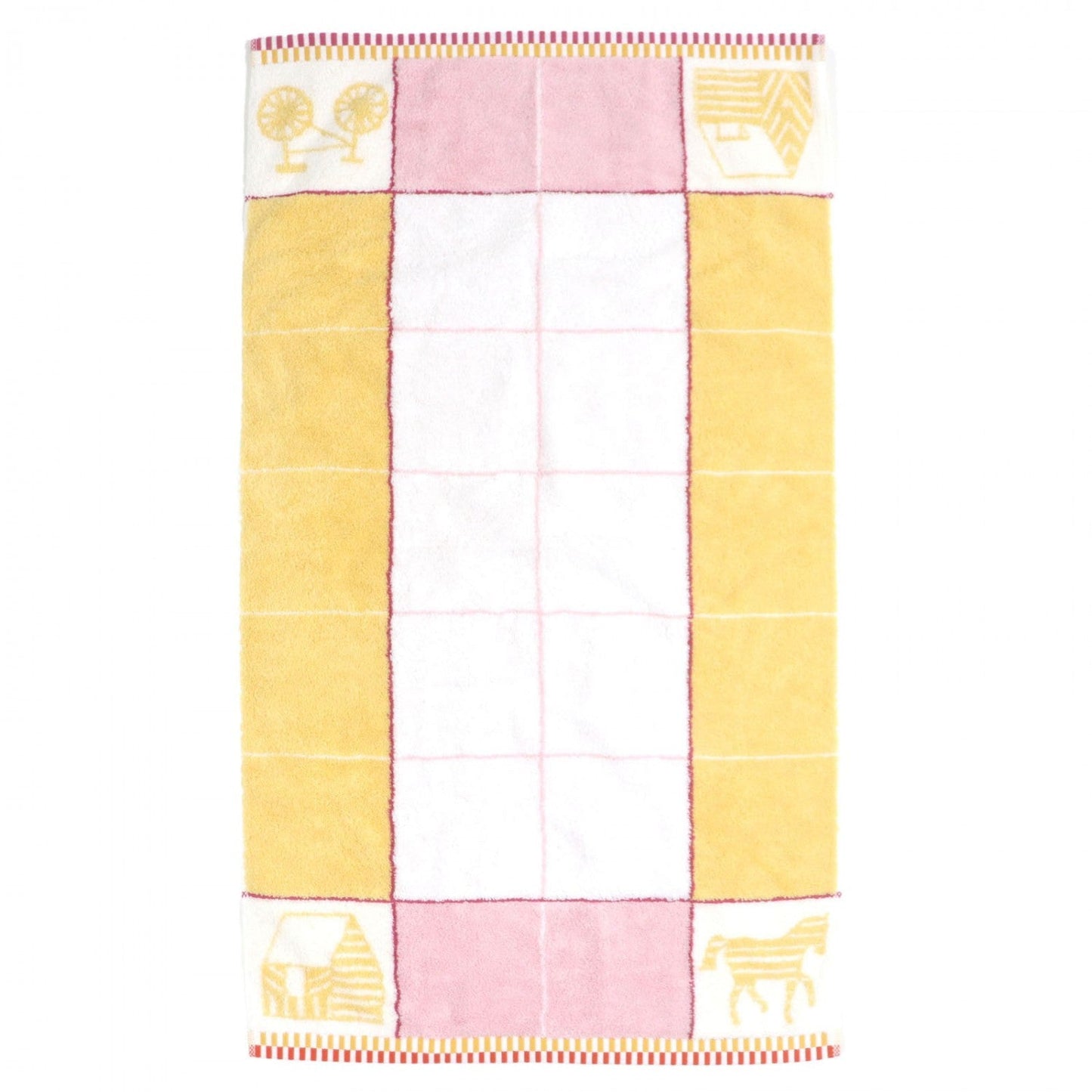 Hermes Towel Cotton Bag White Pink Yellow Travel Bag
