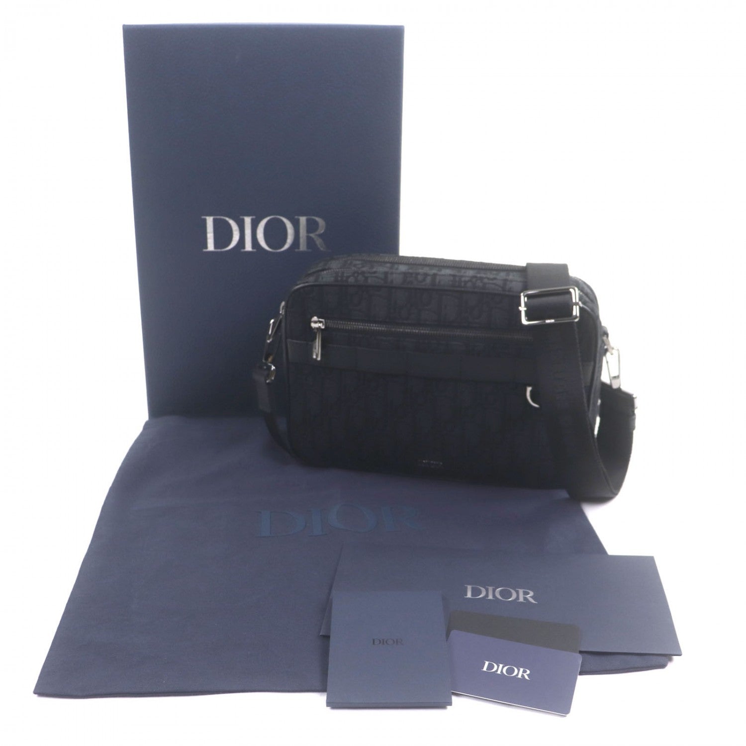 Dior Shoulder Bag Safari Maxi Oblique Canvas Black
