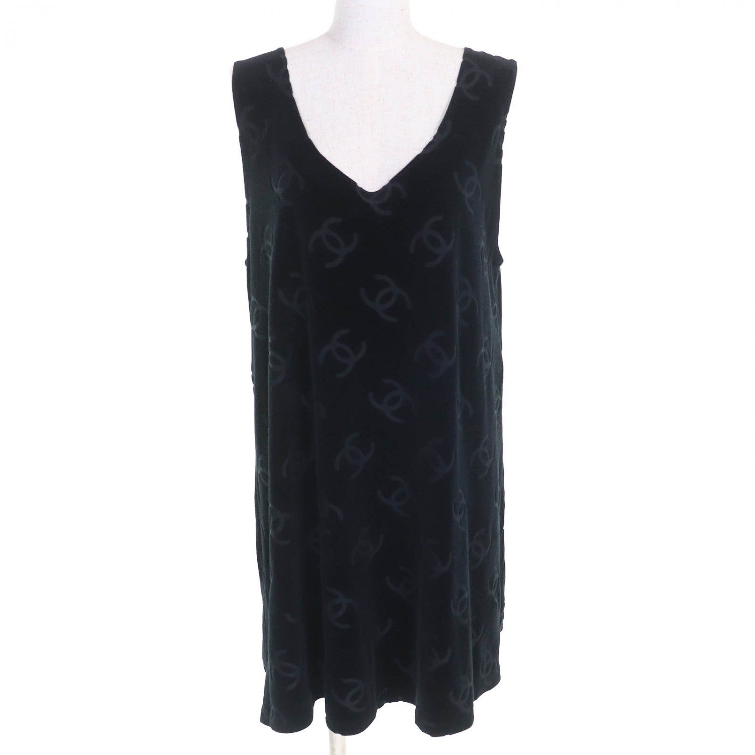 Chanel one piece 96P cotton 42 Black Handbag