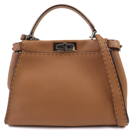 Fendi Peekaboo 2Way Handbag Leather Travel Bag 2Way Handbag 3