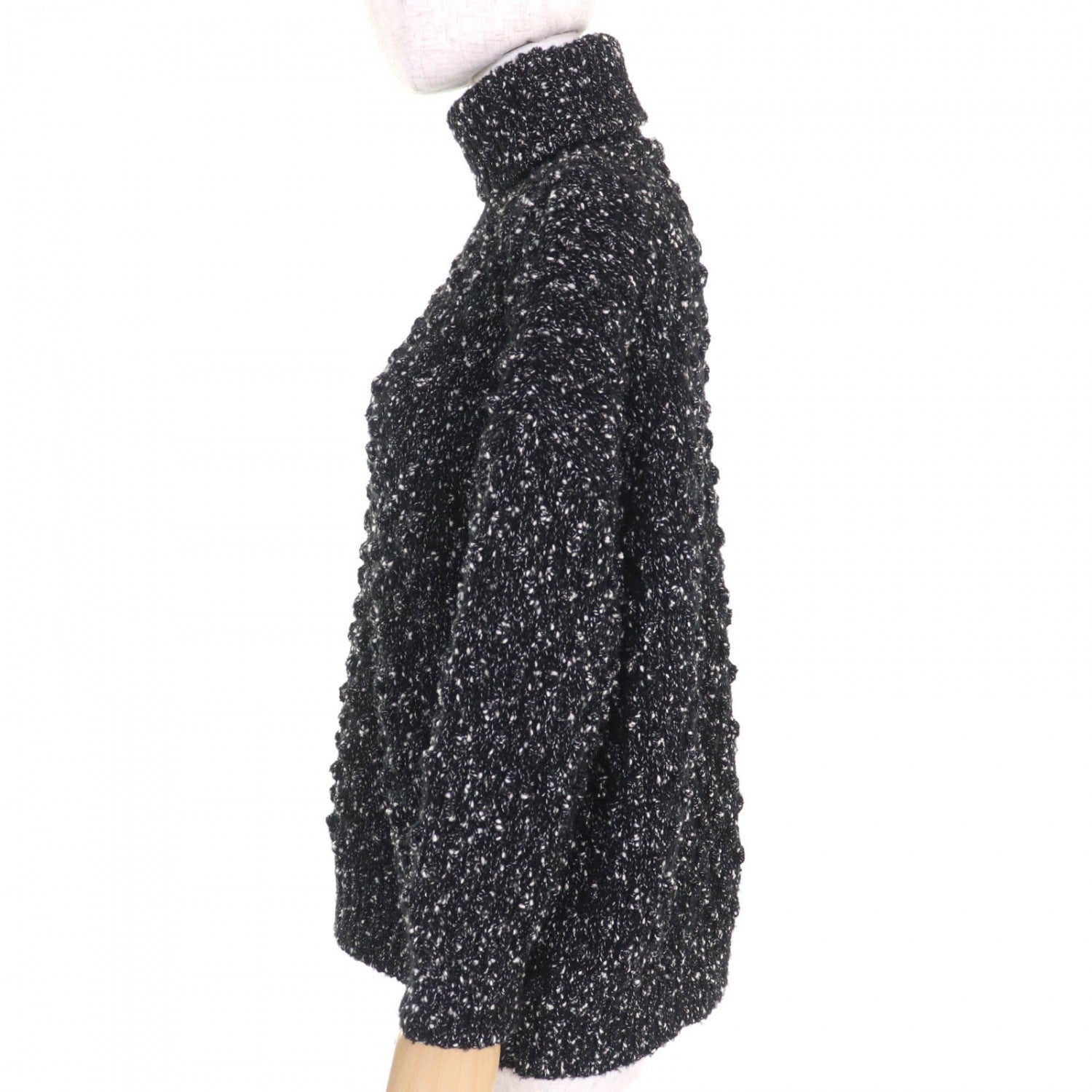 Dior Christian Knit Wool Handbag Black White Travel Bag