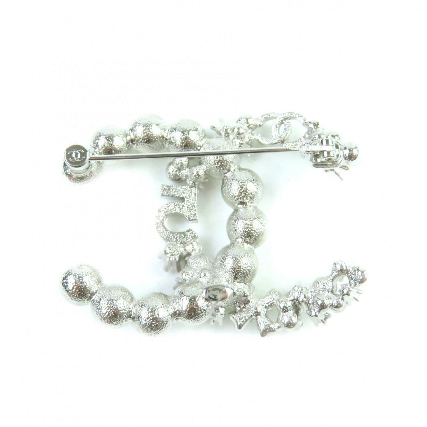 Chanel Brooch B23P Ã£  ¼ White Silver Handbag
