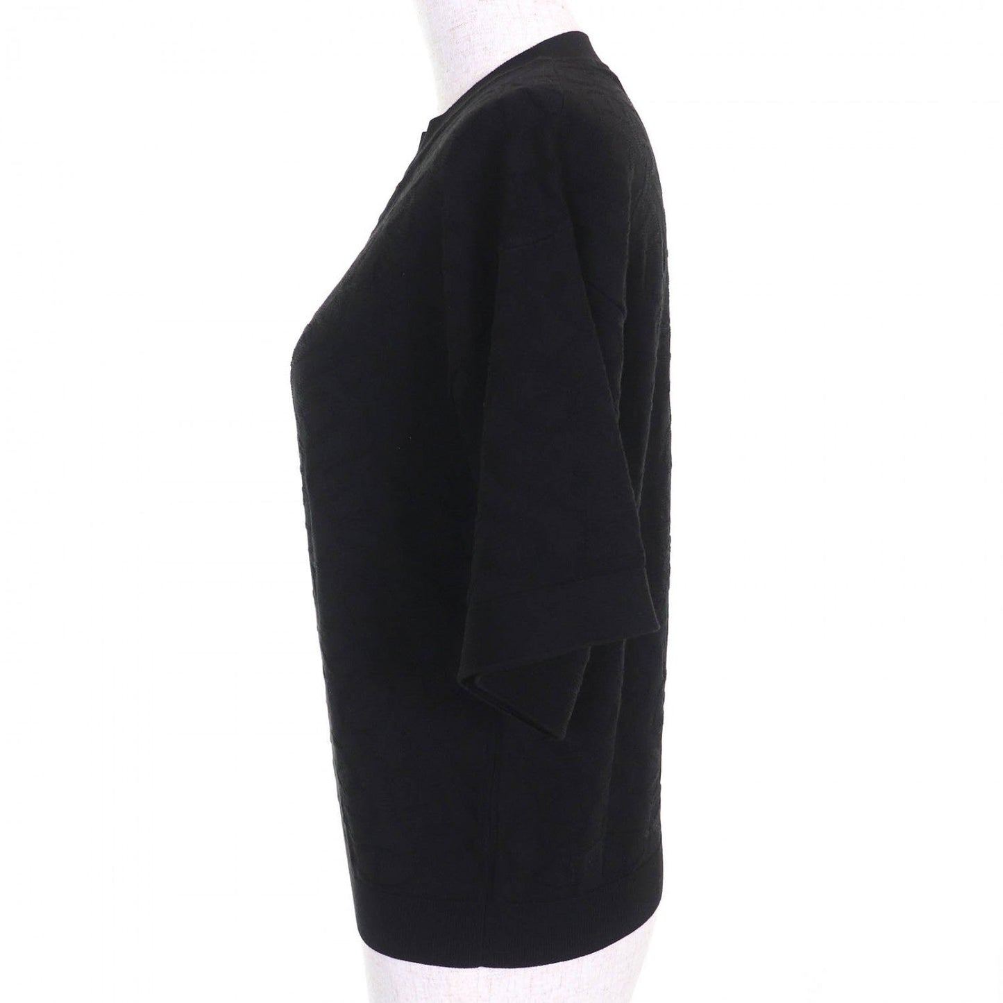 Short Sleeve Knit Silk Naoussa Chene Handbag Black Travel Bag