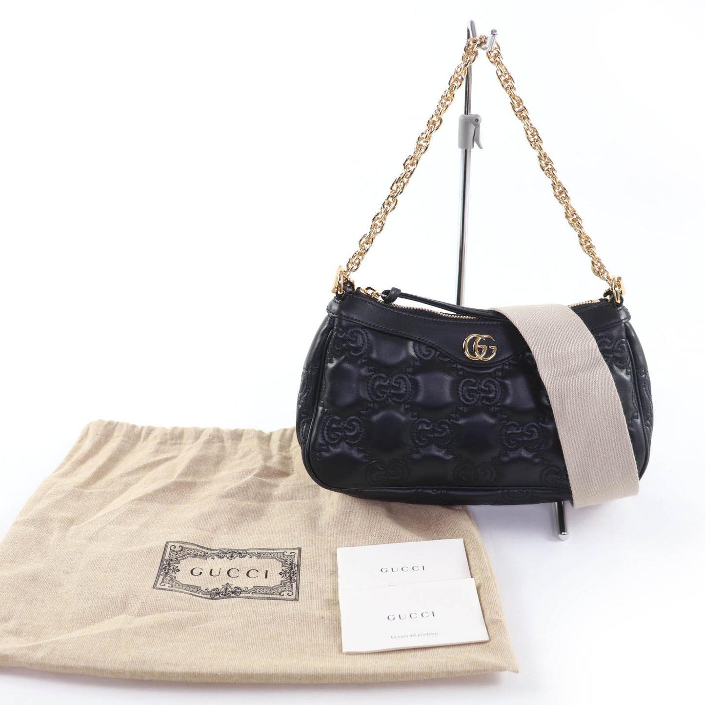 Gucci 2Way Handbag Leather Matelasse Travel Bag Leather Handbag