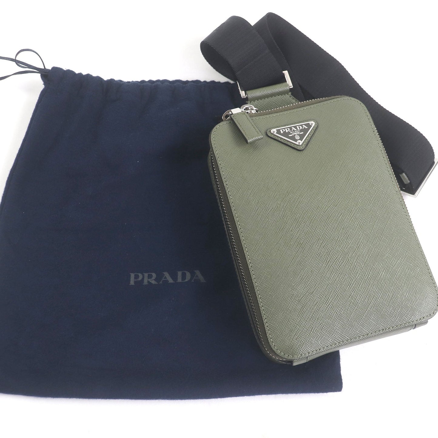 Prada Brick Triangle Shoulder Bag Logo