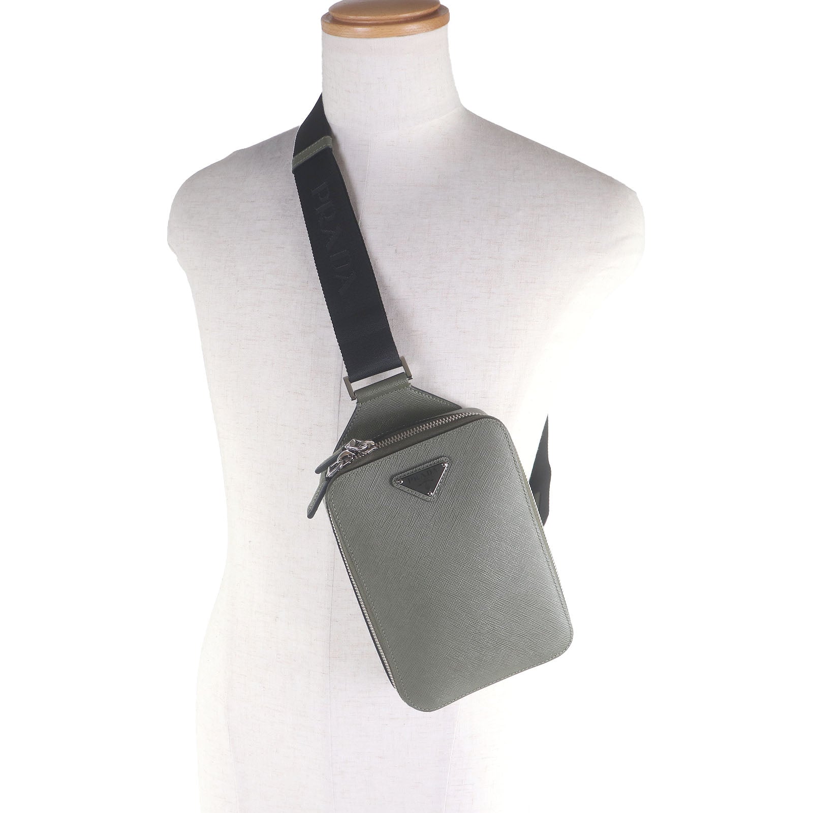 Prada Brick Triangle Shoulder Bag Logo
