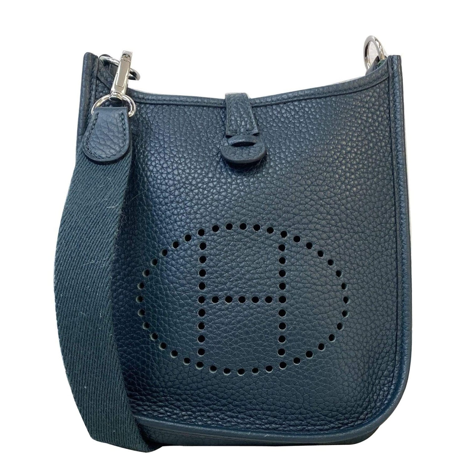 Hermes Evelyne Tpm Clemence Shoulder Bag Dark Leather Green