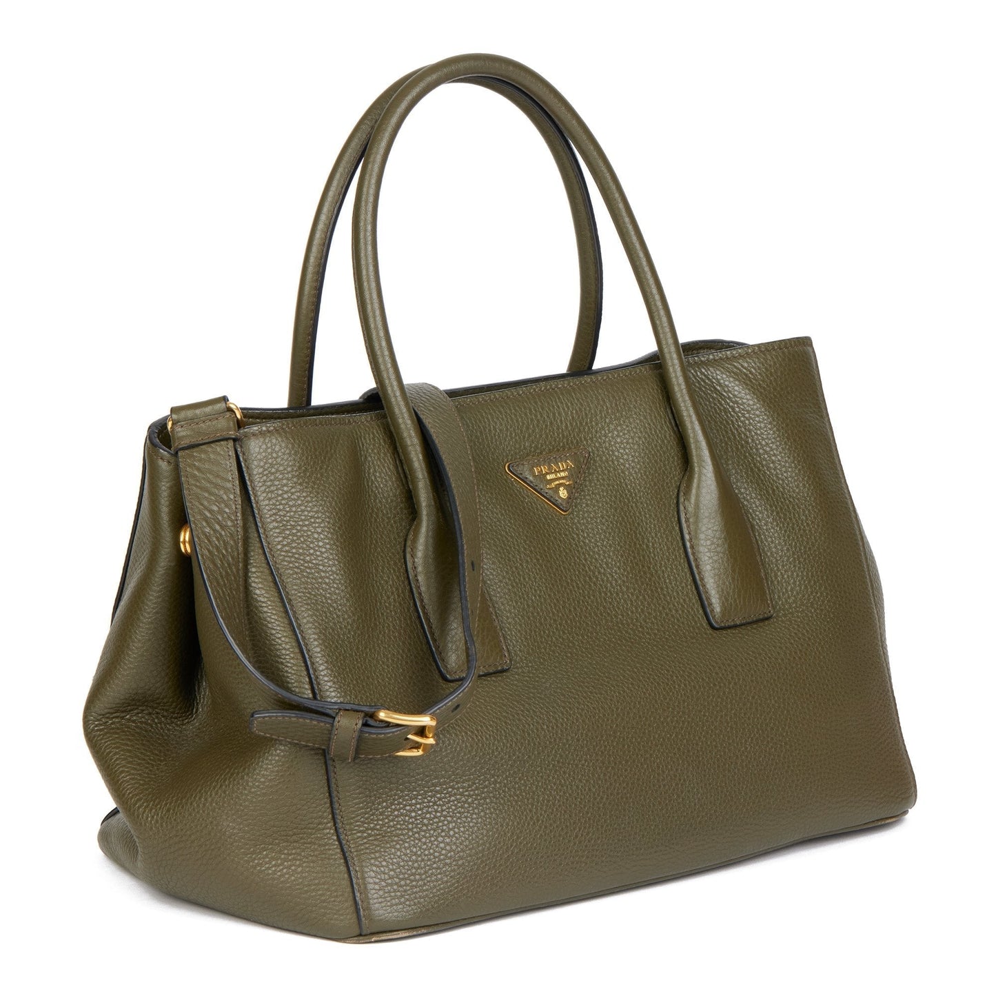Prada Militare Daino Shopping Tote Shoulder Bag Leather Saffiano