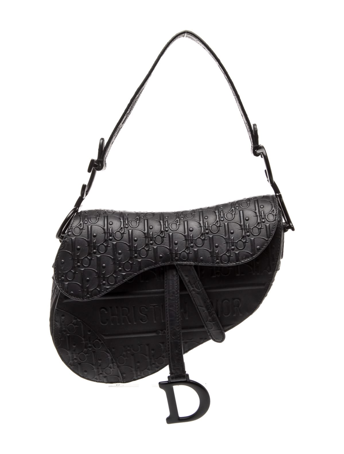 Dior Saddle Oblique Jacquard Shoulder Bag Off Black