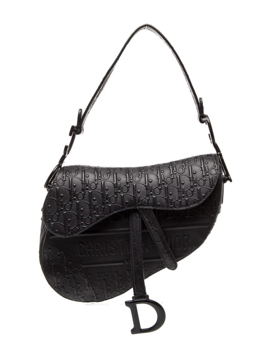 Dior Saddle Oblique Jacquard Shoulder Bag Off Black