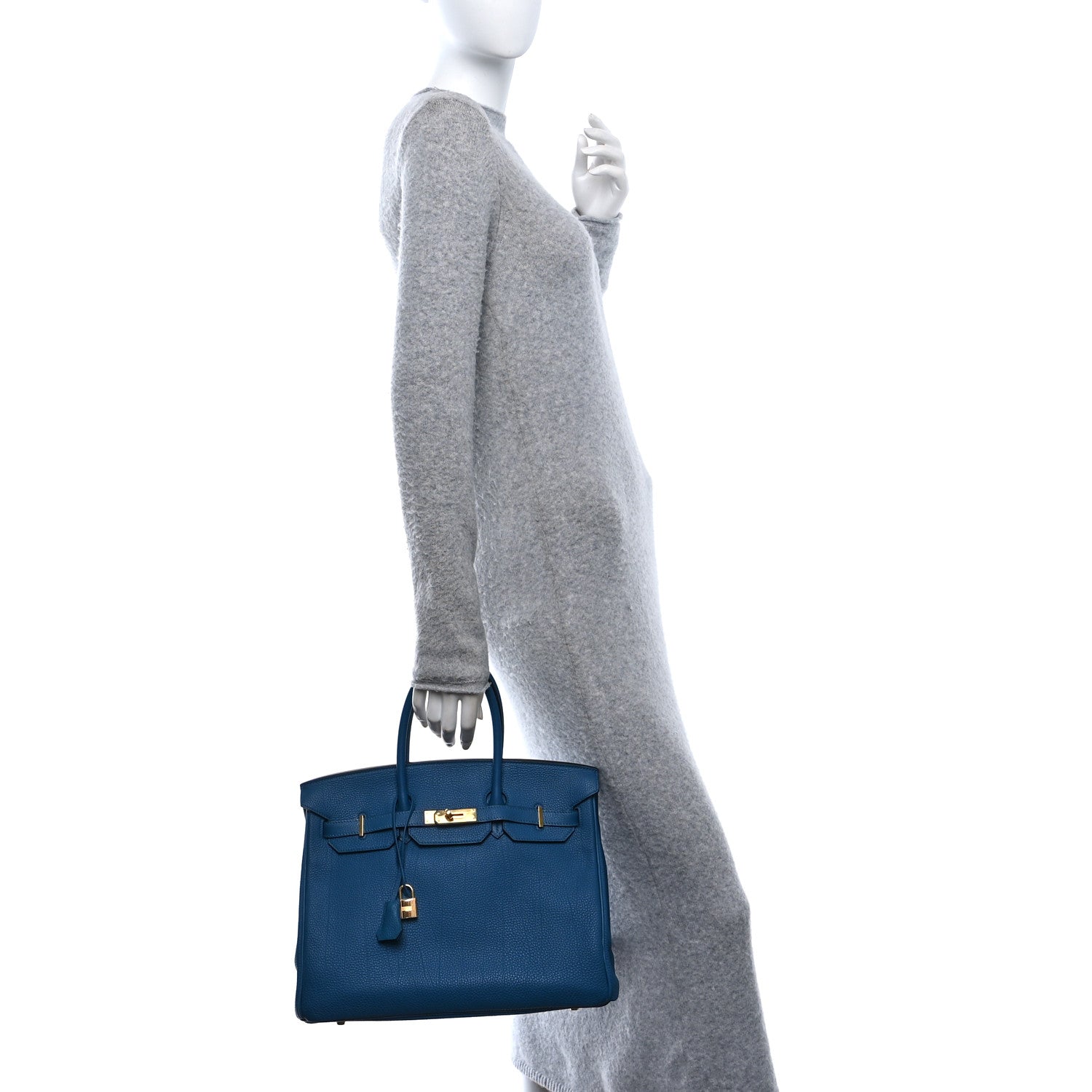 Hermes Togo Birkin Bleu Izmir Handbag Travel Bag