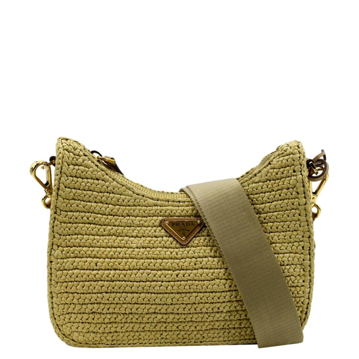 Prada Re Edition Shoulder Bag Raffia Beige