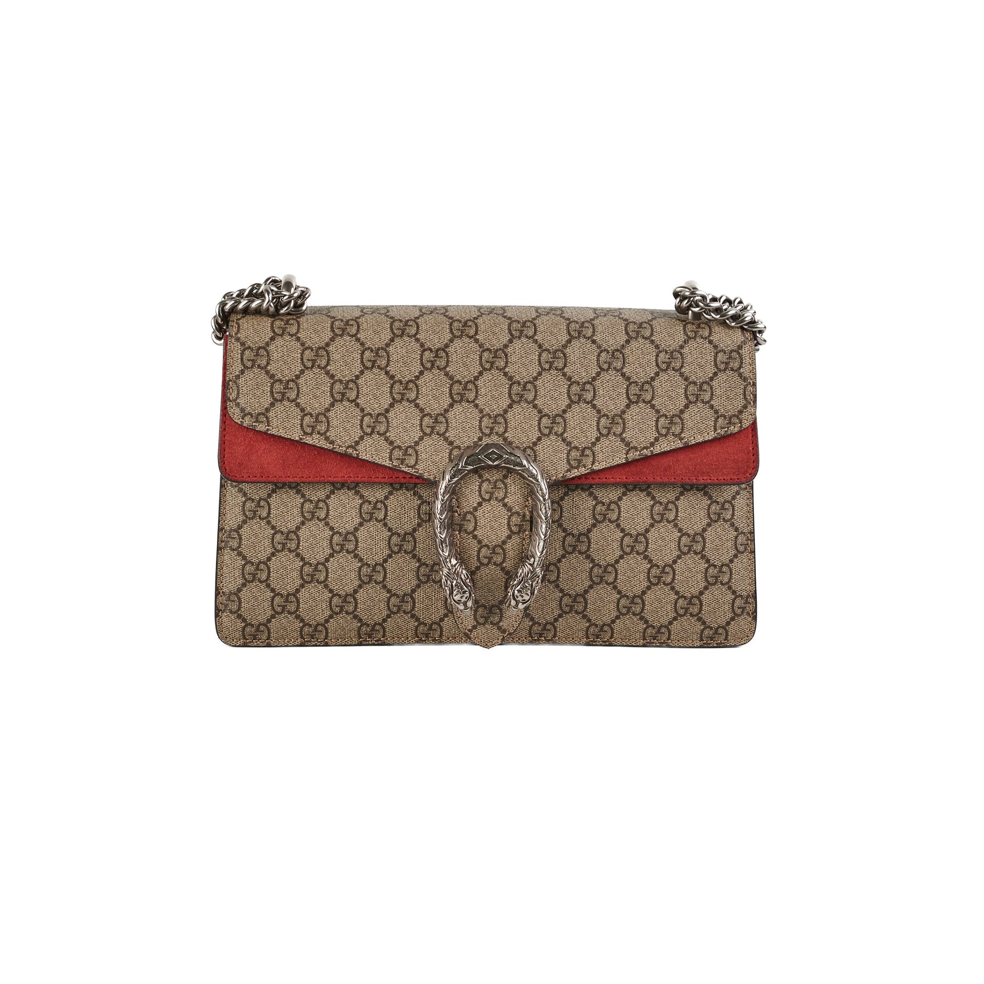 Gucci Dionysus Supreme Shoulder Bag Red Medium Crossbody Bag