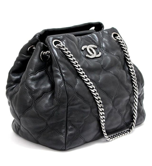 Chanel Shoulder Bag Lambskin S Metal Fittings Black Chain
