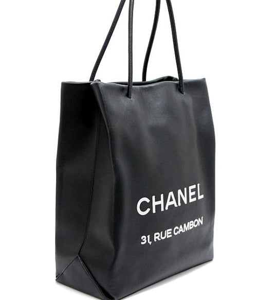 Chanel Essential Tote Bag Lambskin Leather Black