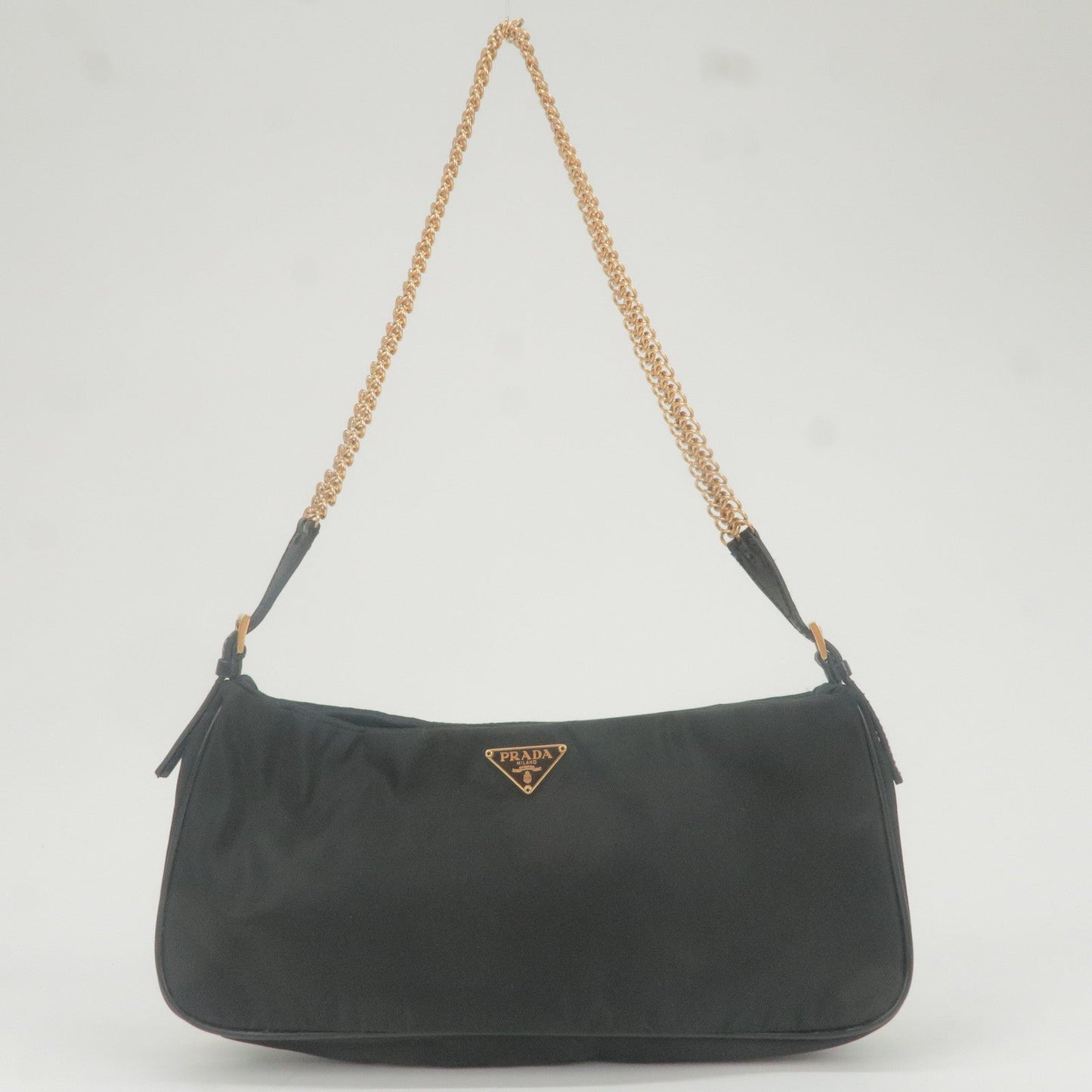 Prada Prada Nylon Chain Shoulder Bag Rose Gold Nero