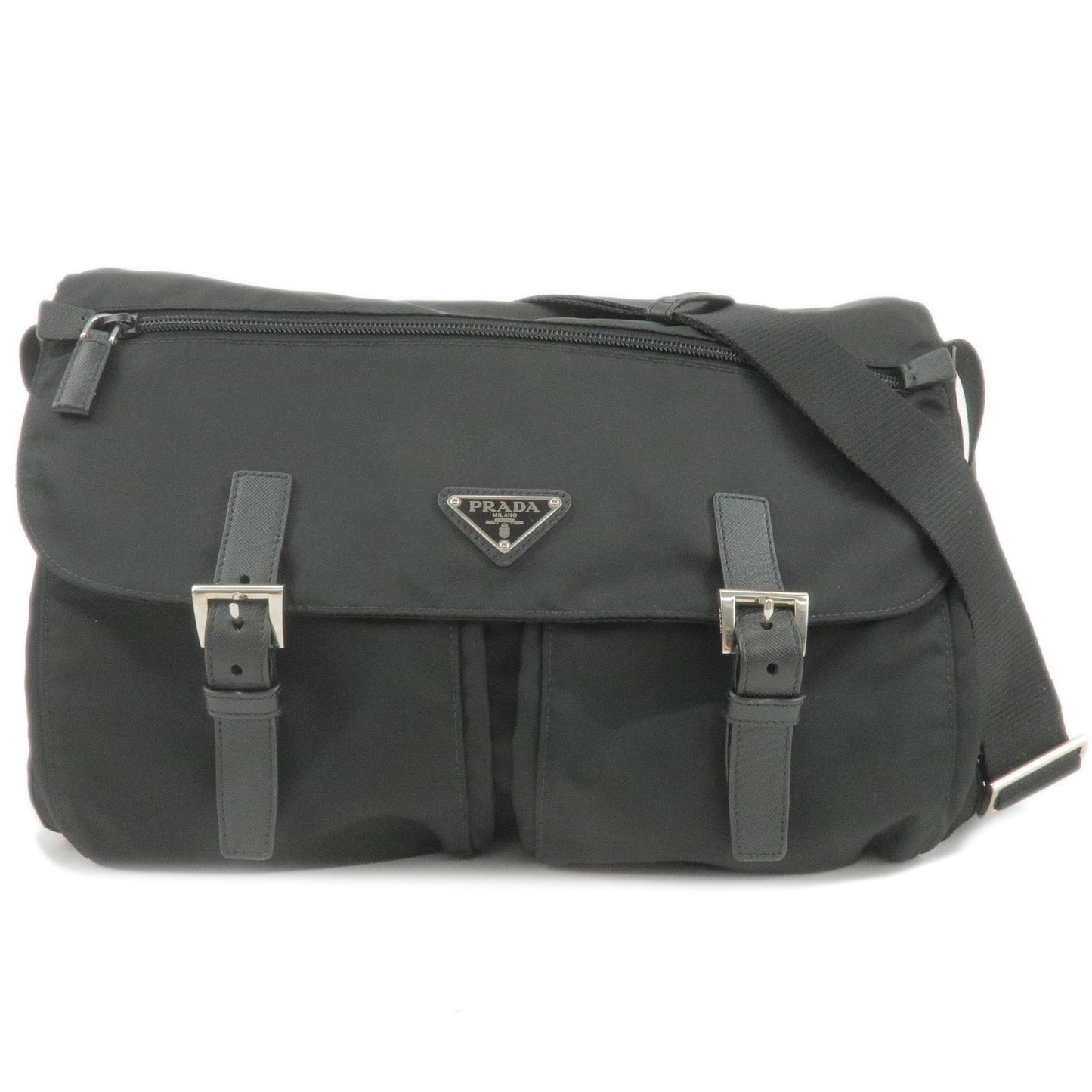 Prada Prada Logo Nylon Leather Shoulder Bag Crossbody Bag Bt1738 35976 12