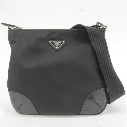 Prada Prada Logo Nylon Leather Shoulder Bag Nero Black Black 35908 14