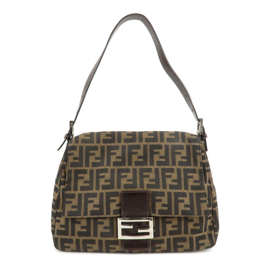 Fendi Shoulder Bag Mamma Baguette Zucca d Leather Canvas
