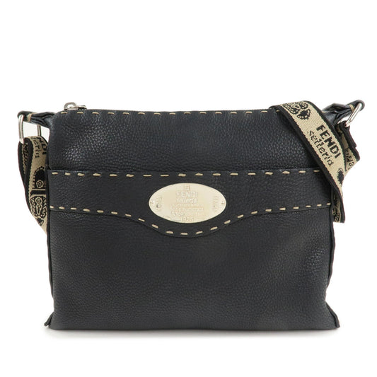 Fendi Crossbody Bag Selleria Shoulder Bag d Leather Black