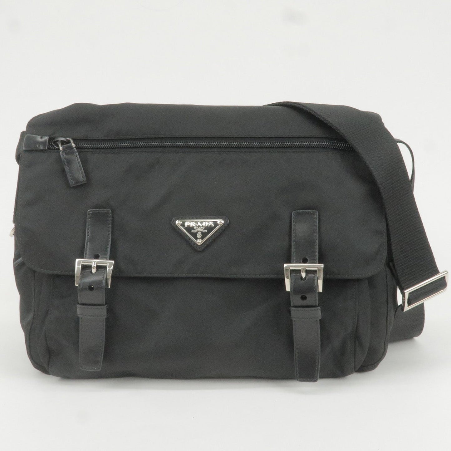 Prada Prada Logo Nylon Shoulder Bag Crossbody Bag Nero