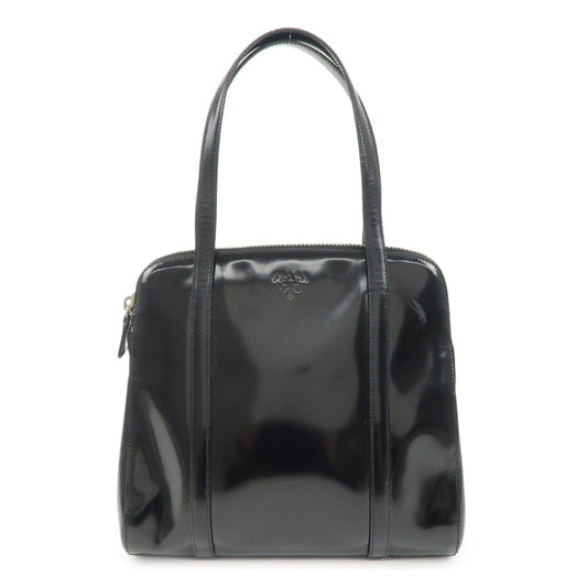 Prada Tote Bag Hand Bag HDW d 2 Leather Patent Black