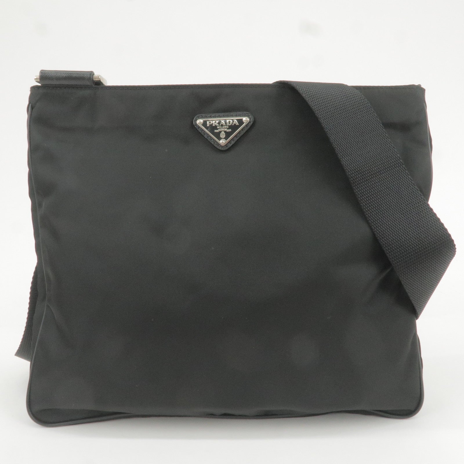 Prada Prada Logo Nylon Leather Shoulder Bag Nero Black Va0338 35829 16