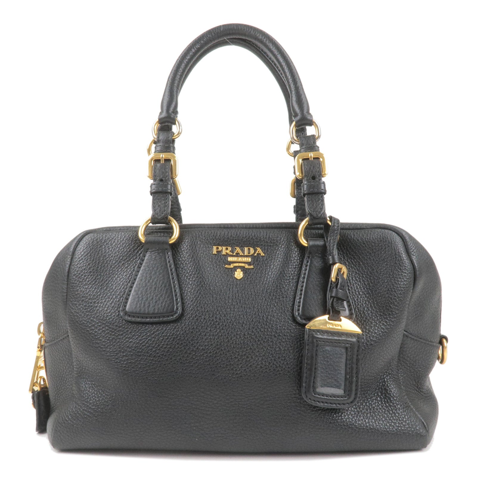 Prada Prada Logo Leather Mini Boston Bag Shoulder Bag