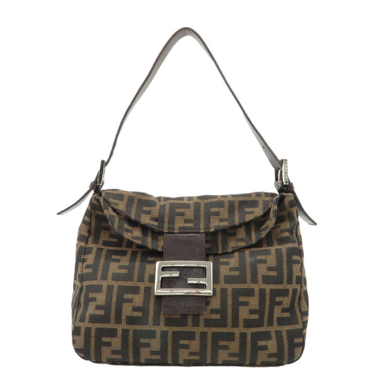 Fendi Shoulder Bag Zucca Hand Bag d F S Leather Canvas