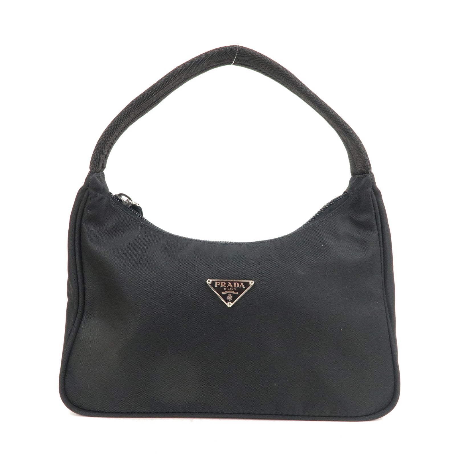 Prada Prada Logo Nylon Hand Bag Pouch Purse Black Travel Bag