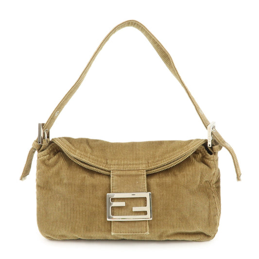 Fendi Shoulder Bag Mamma Baguette Corduroy Khaki d