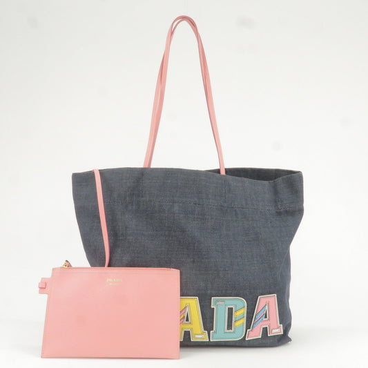 Prada Prada Logo Leather Tote Bag Hand Bag With