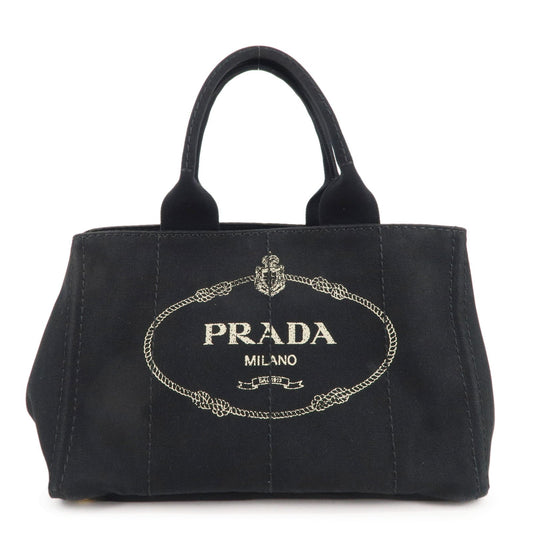 Prada Prada Canapa Canvas Tote Bag Hand Bag Black