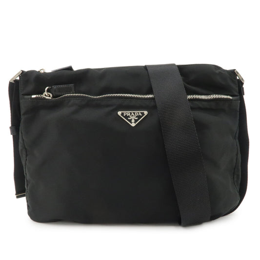 Prada Shoulder Bag d 2 Leather Nylon Black Black D 2