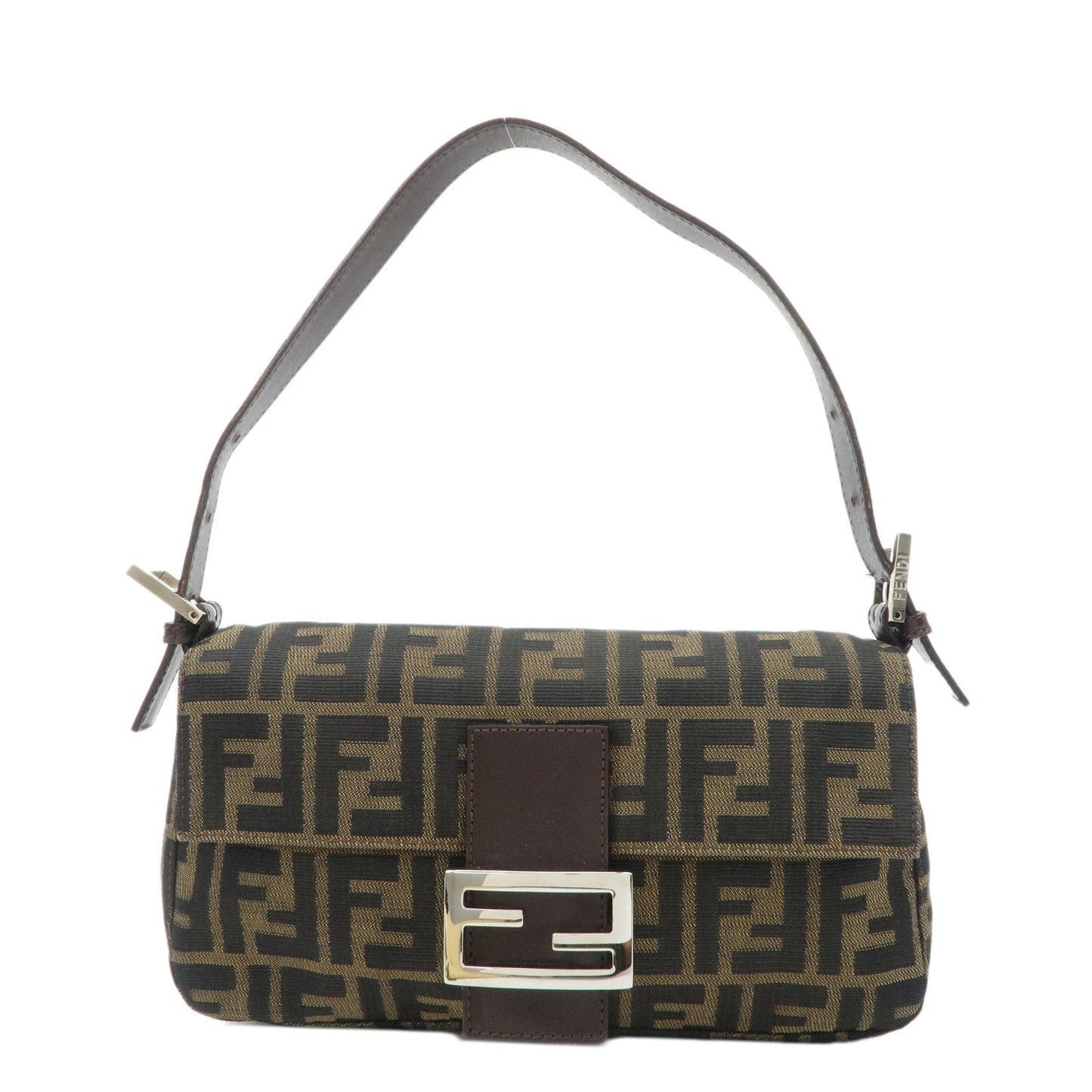 Fendi Shoulder Bag Mamma Baguette Zucca d 4 Leather Canvas